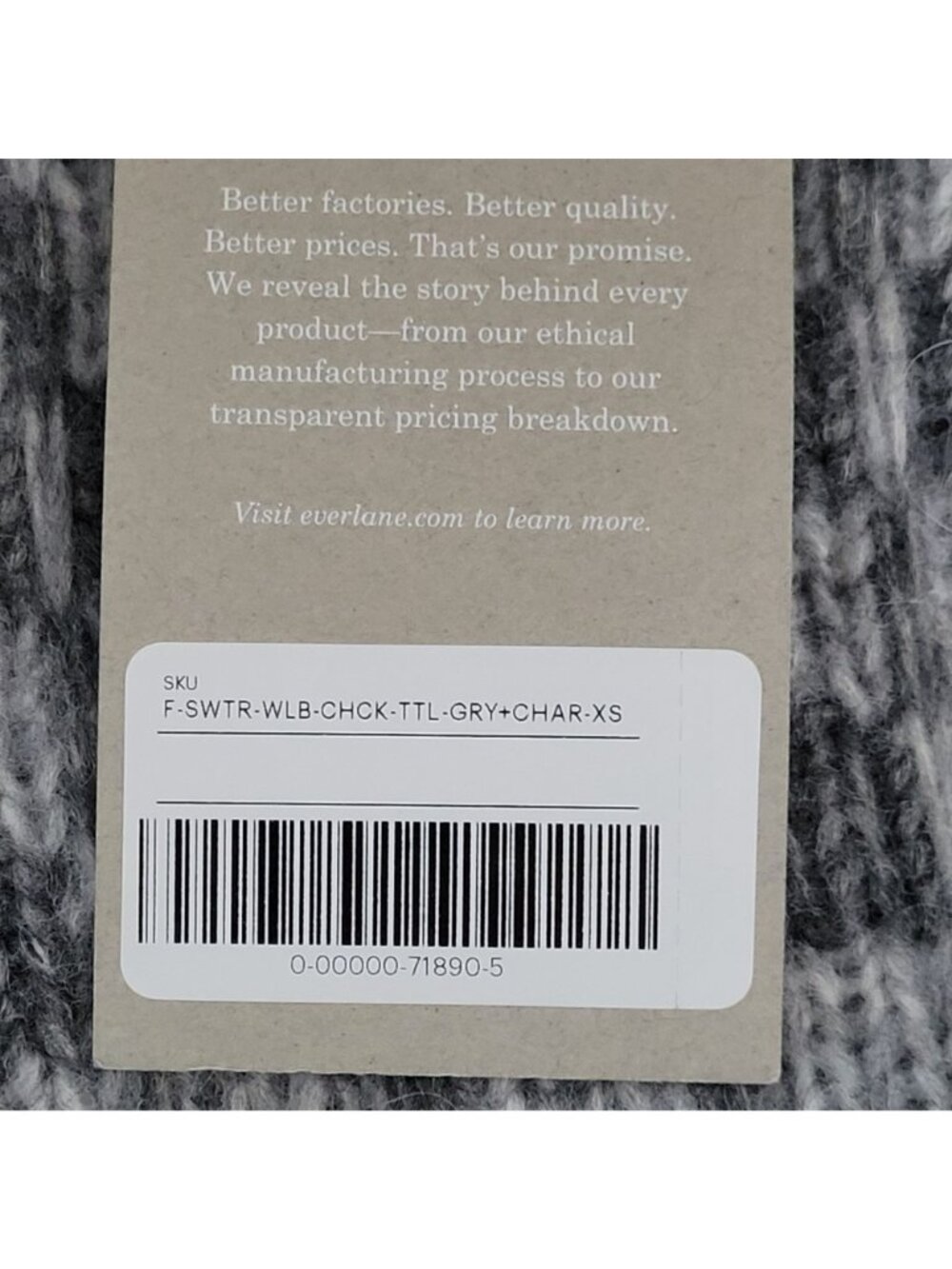 Everlane The Cloud Checkered Turtleneck Sweater XS Gary Merino Wool Alpaca NWT - Picture 7 of 8
